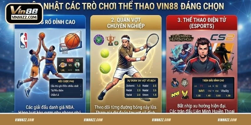 Các trò chơi thể thao VIN88 hấp dẫn phổ biến
