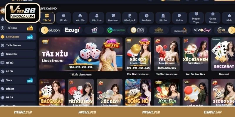 Nhiều sản phẩm Live Casino nên chọn hiện nay