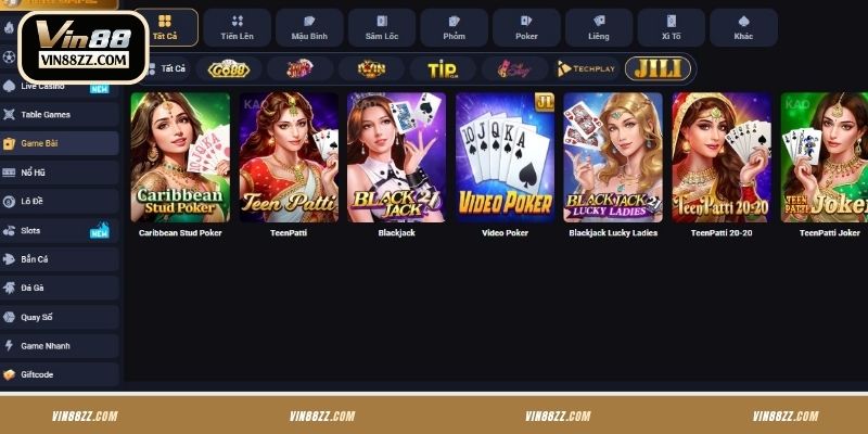 Top game bài đáng lựa chọn trên VIN88