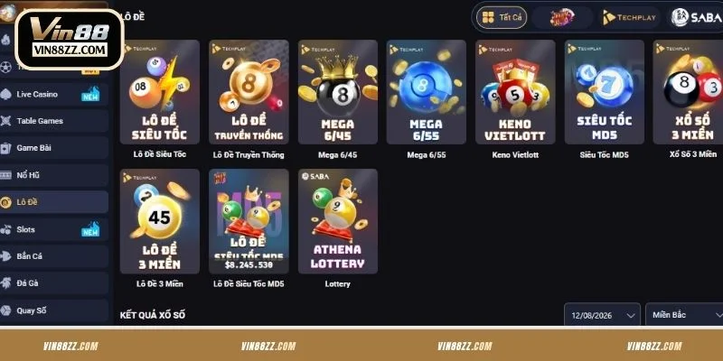 Top game xổ số nổi bật trên VIN88